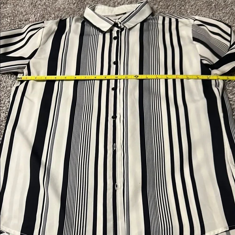 Match Striped Button-Up Blouse - Picture 4 of 5